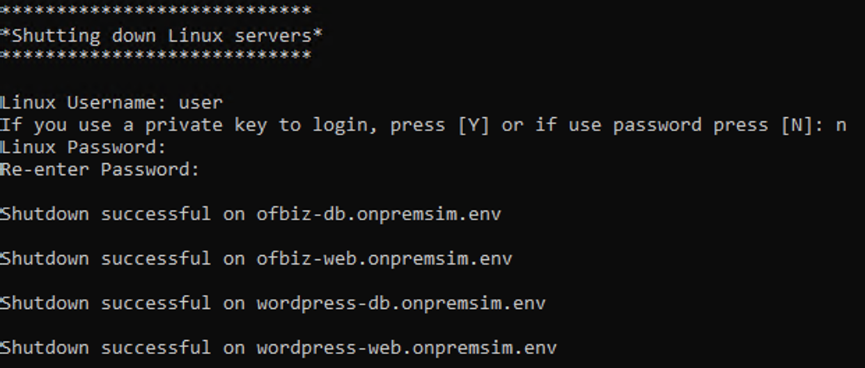 shutdown linux